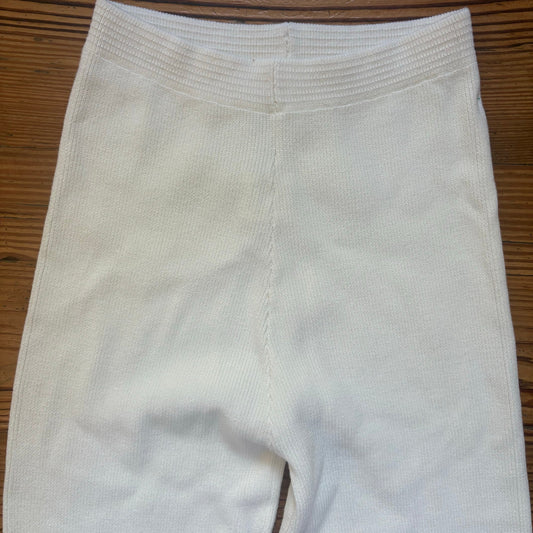 Revolve SNDYS ivory high rise ribbed straight leg pants SIZE S