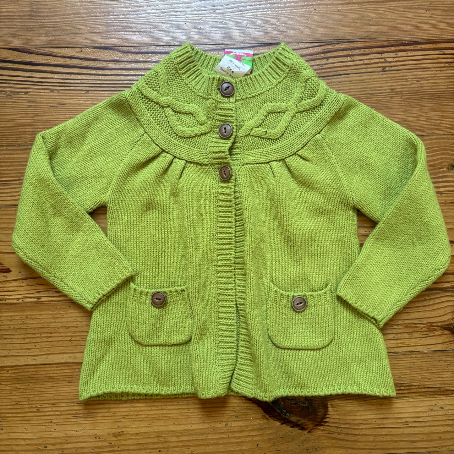 Shrimp & Grits Kids green high neck knit cape sweater SIZE 5