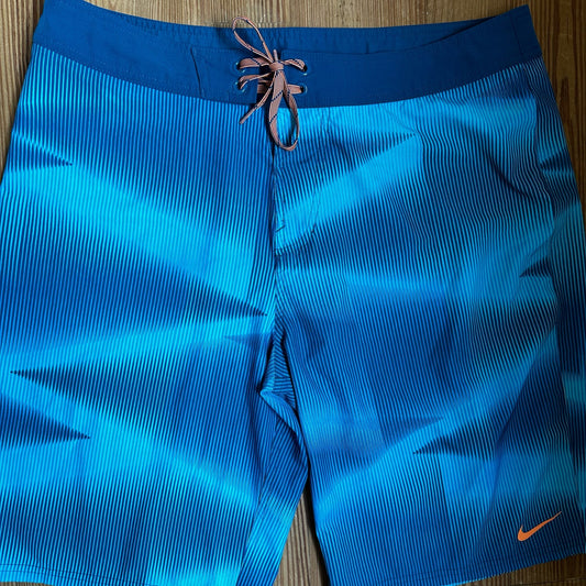 Nike teal tie swim trunks SIZE 34