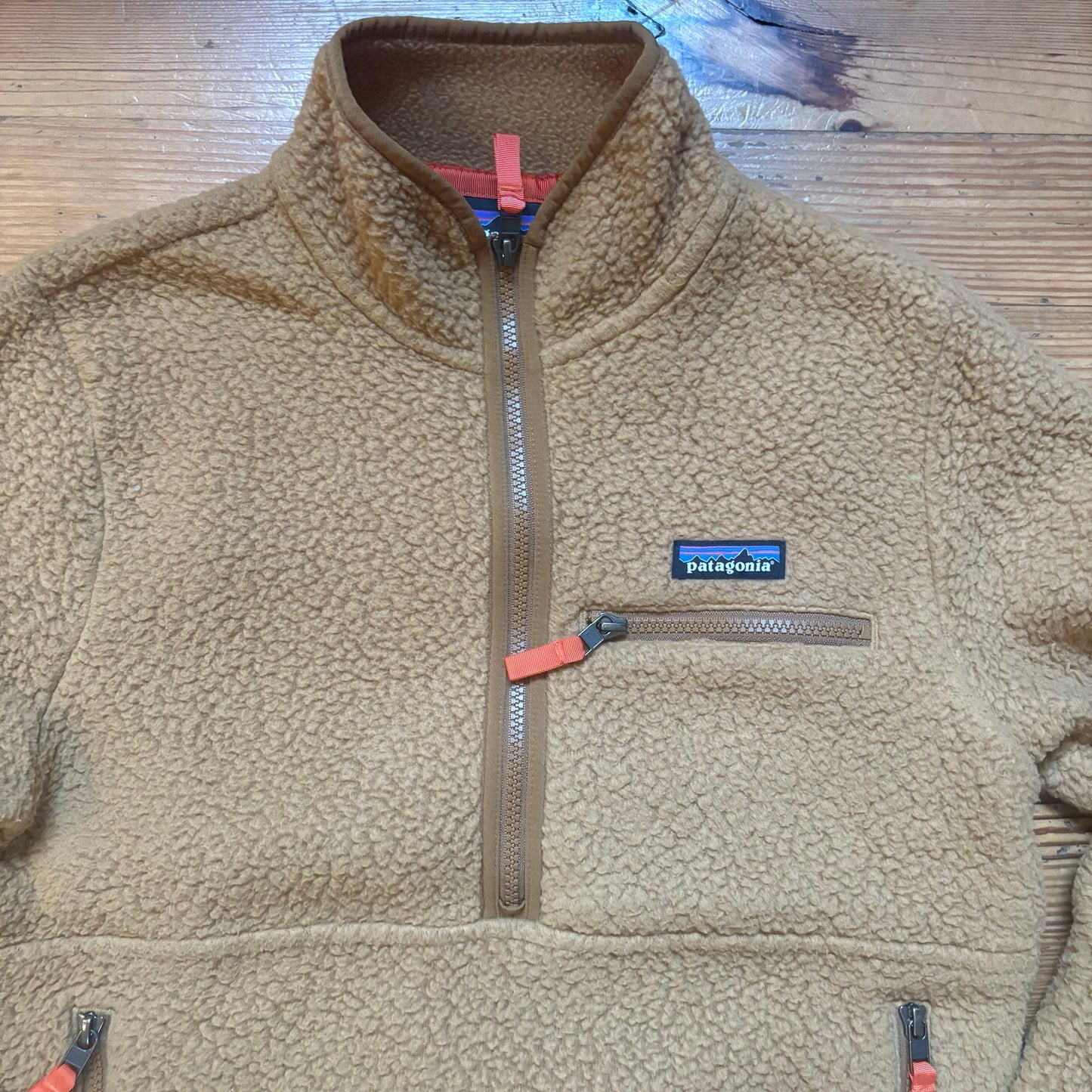 Patagonia retro beige fleece half zip womens sweater SIZE S