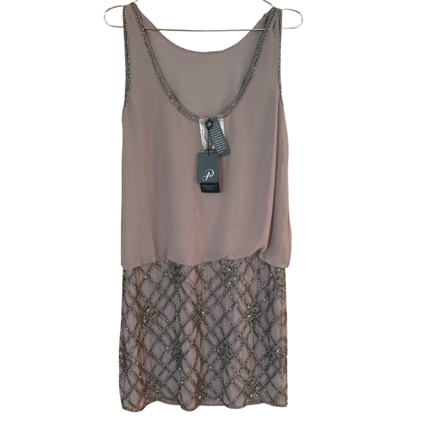 NWT Adrianna Papell purple breaded drop waist tank mini dress SIZE 6