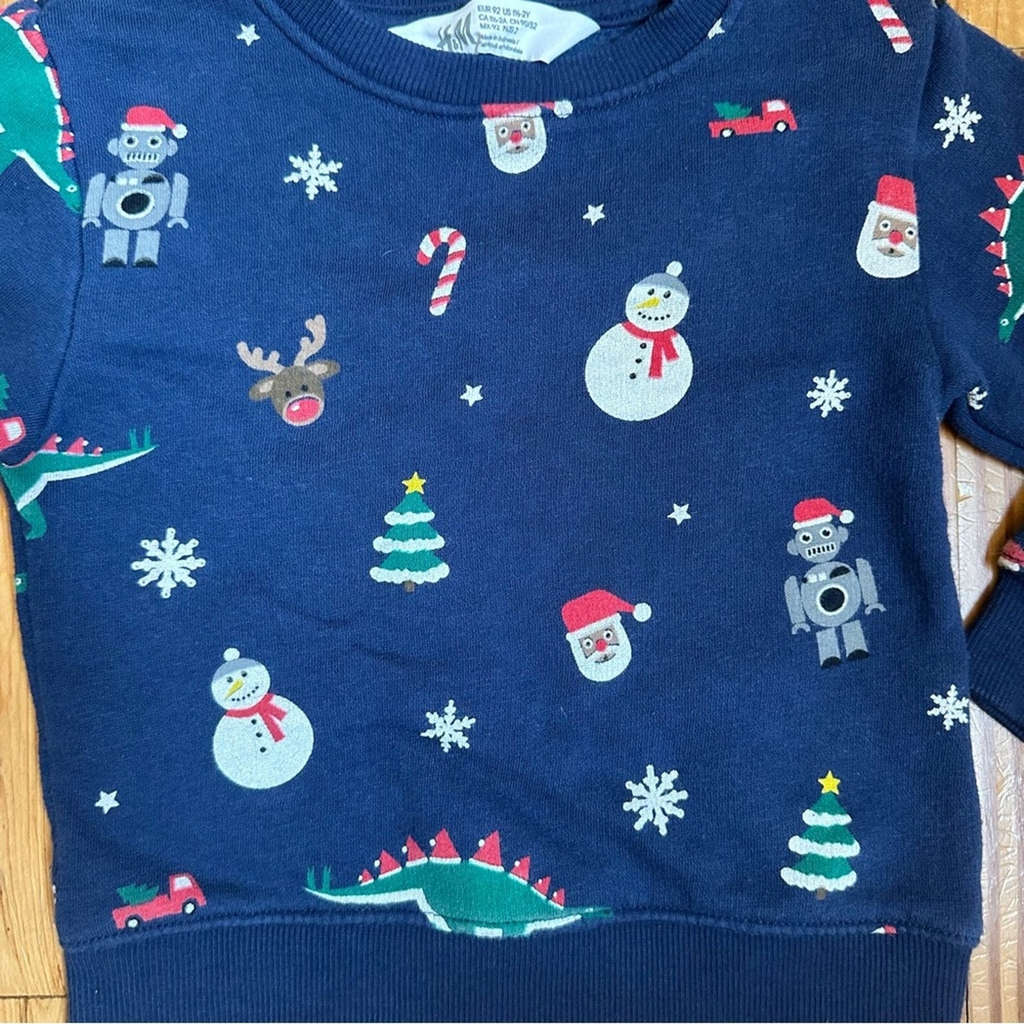 H&M toddler Christmas holiday crew neck sweater SIZE 1/2