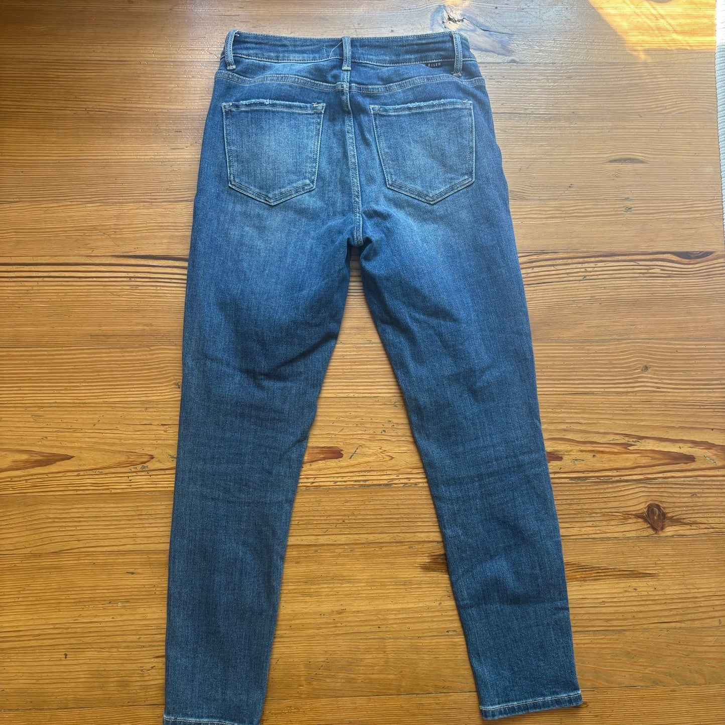 Risen dark wash high rise slim straight jeans SIZE 28