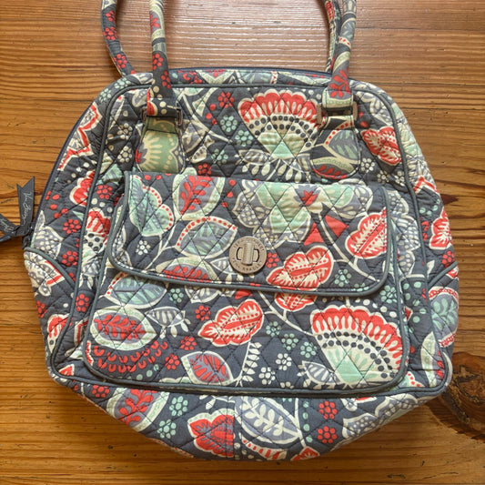 Vera Bradley gray pink floral paisley shoulder bag wallet set