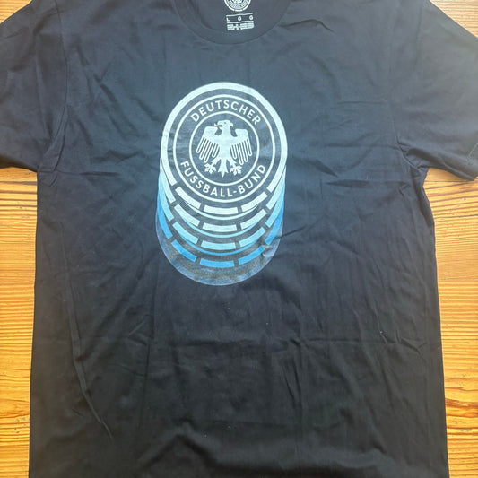 DFB black Germany National Team ripple graphic short sleeve mens shirt SIZE L