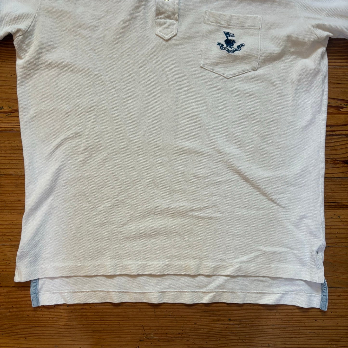 Polo Ralph Lauren white cotton embridered pocket short sleeve polo shirt SIZE L