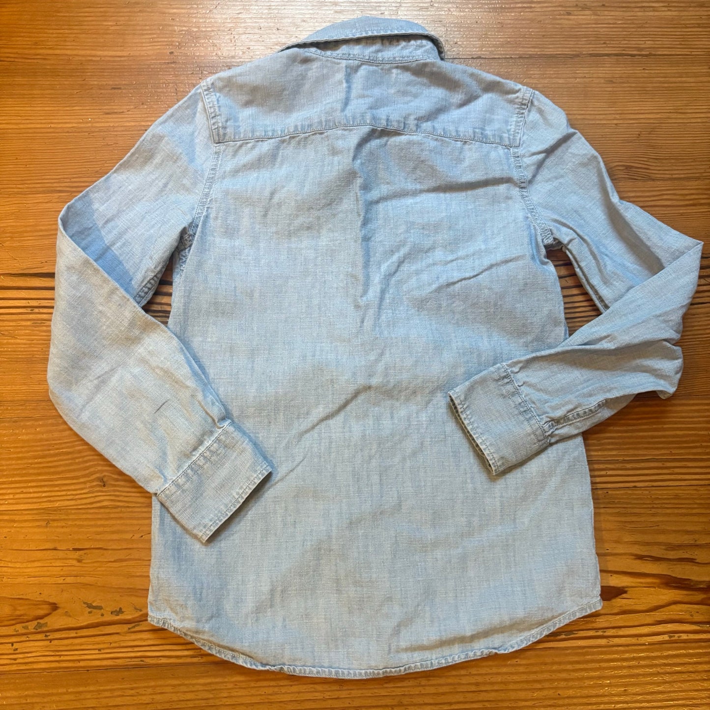 Ralph Lauren light blue jean long sleeve button up boys dress shirt SIZE 10