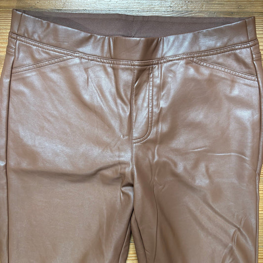 J.Jill tan beige faux leather pull on leggings pants SIZE M