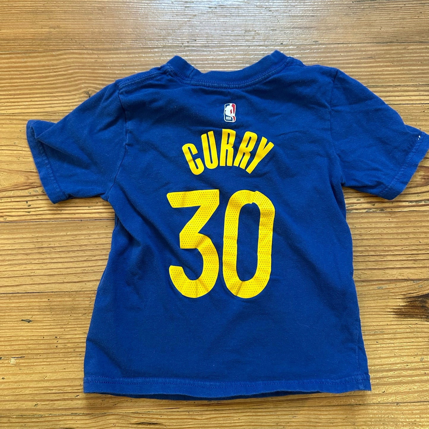 Nike Golden State Warriors navy blue yellow Curry 30 short sleeve shirt SIZE 4