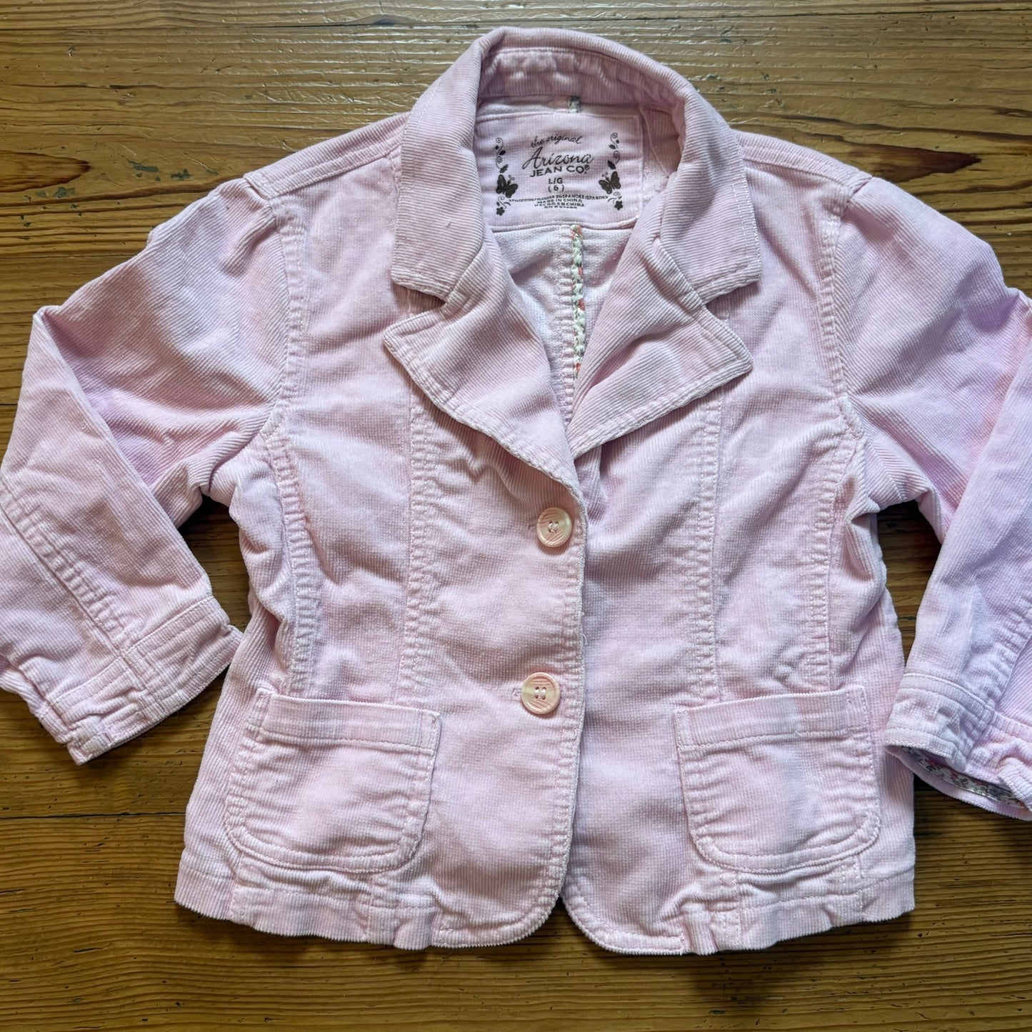 Arizona Jean Company 90s light pink corduroy girls blazer SIZE 6