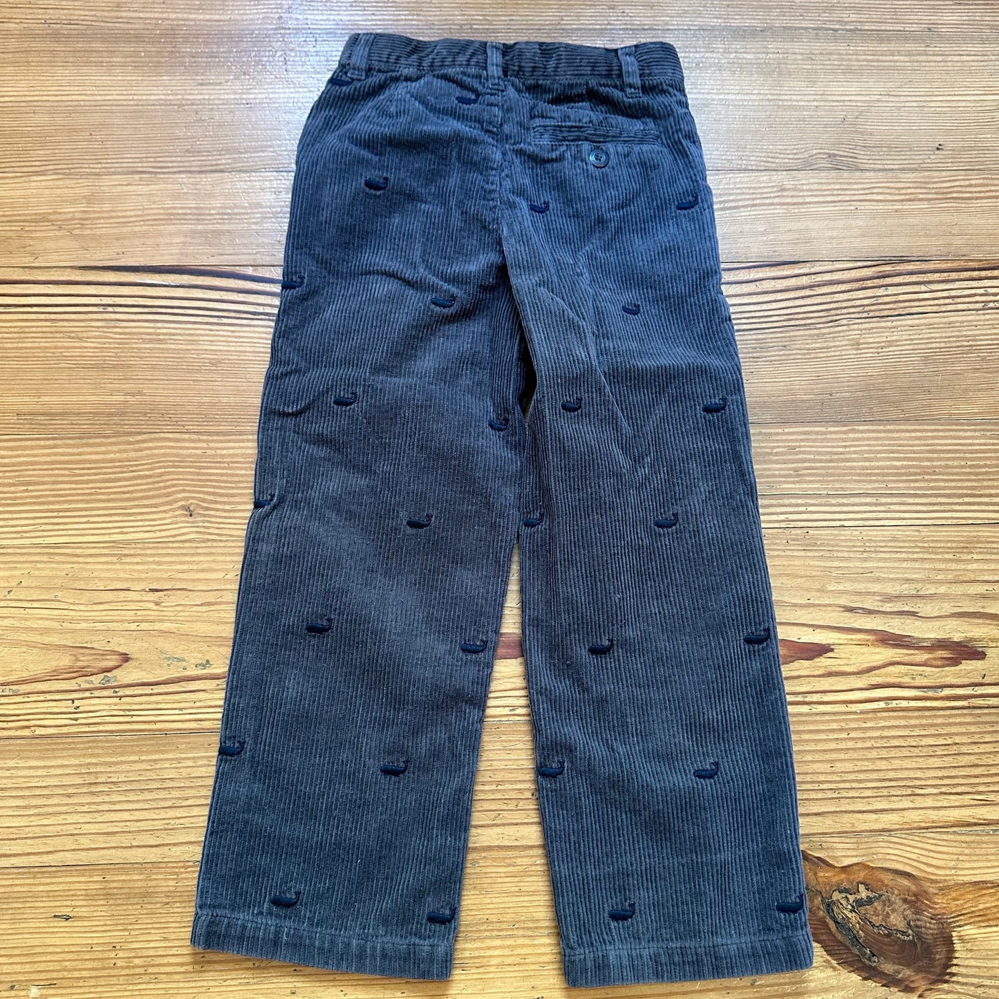 Kitestrings dark gray whale embroidered corduroy pants SIZE 6