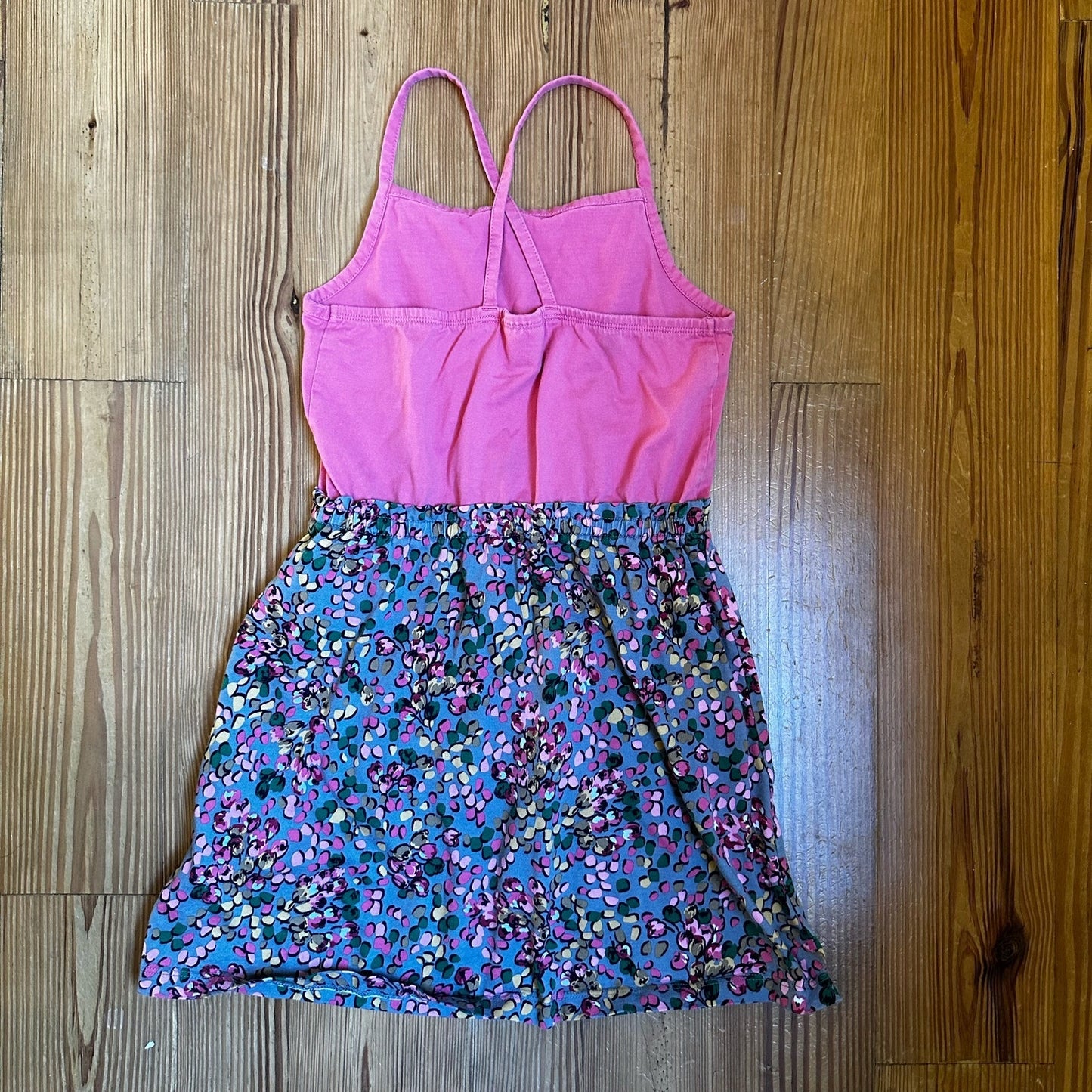 Hanna Andersson pink floral ruffle top dress SIZE 8/130