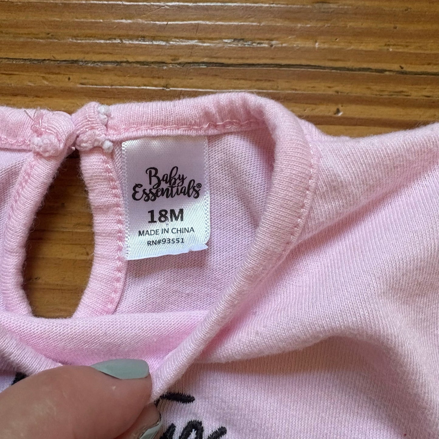 Baby Essentials pink Batty for Daddy embroidered long sleeve bodysuit SIZE 18M