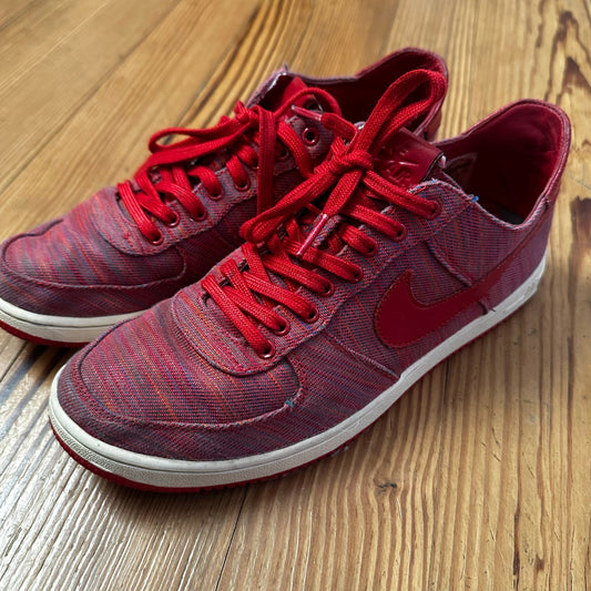 Nike Air Force 1 red textile low top lace sneakers SIZE 9