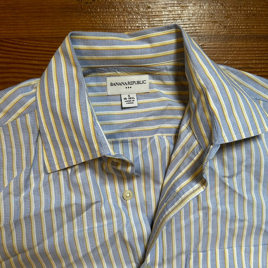 Banana Republic light blue striped long sleeve button up collar shirt SIZE S