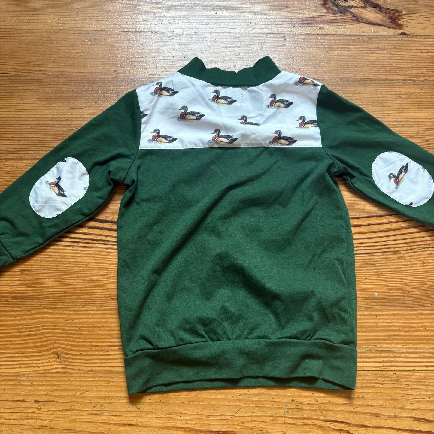 Little Lovely green mallard duck quarter zip toddler shirt SIZE 4T