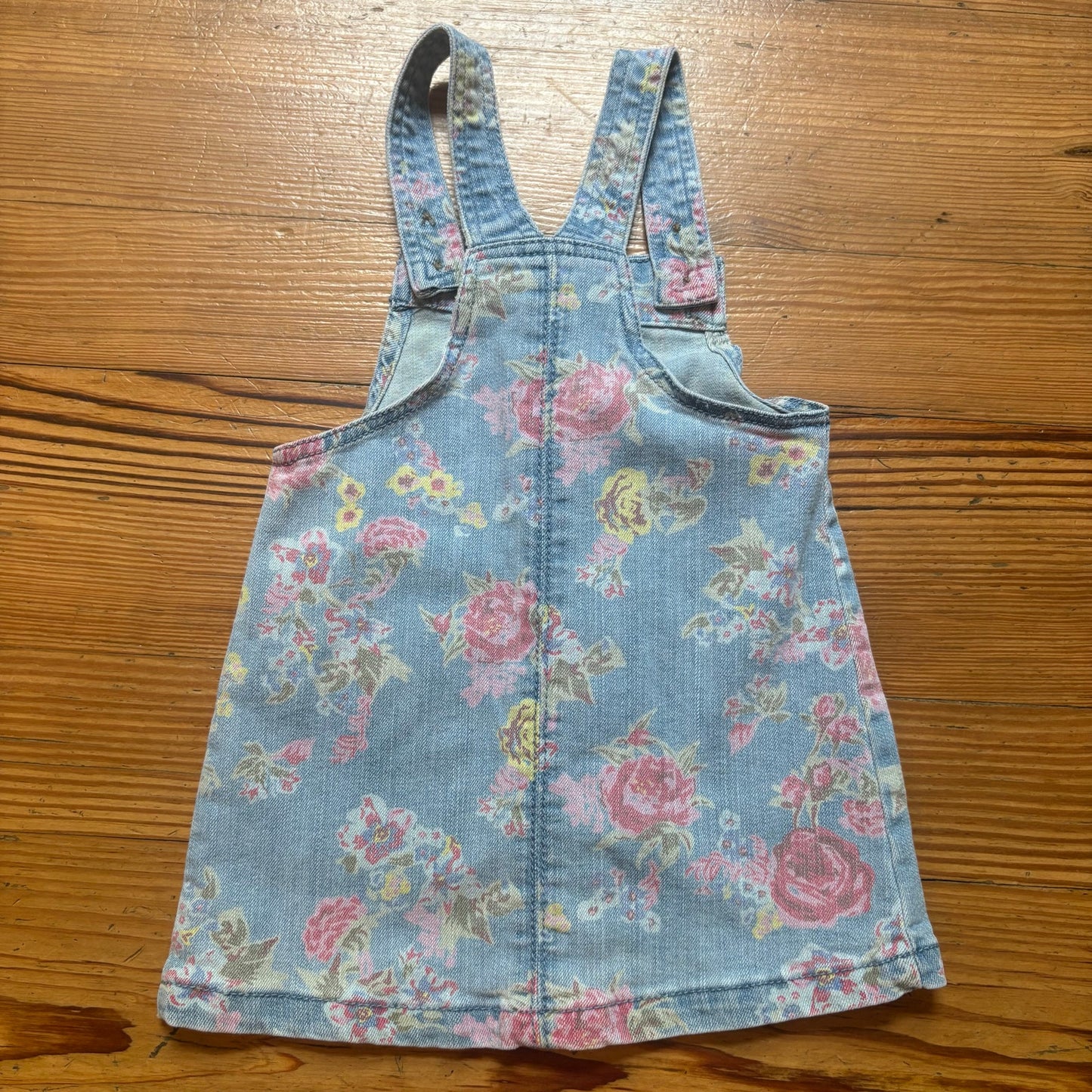 Wonder Nation denim floral overall skirt SIZE 18M