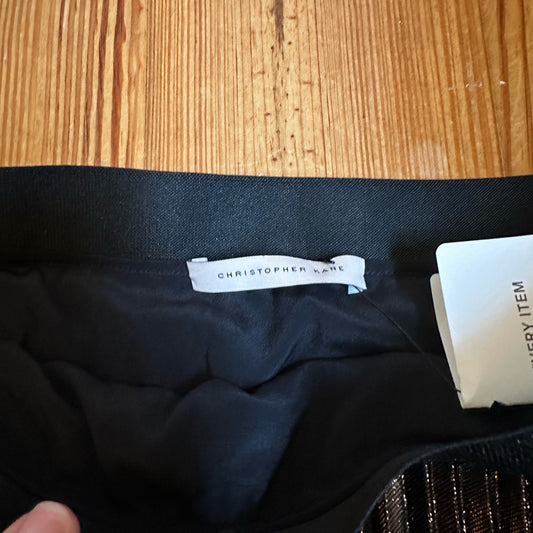 Christopher Kane Lame pleated bronze metallic midi skirt SIZE 4