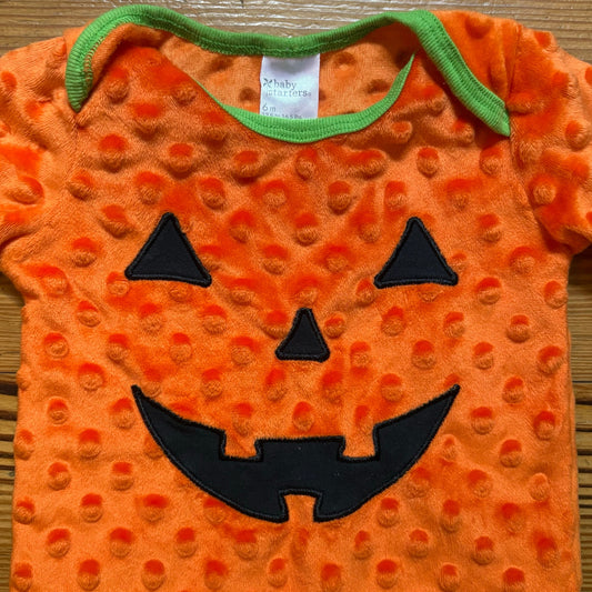 Baby Starters orange Halloween pumpkin popcorn bodysuit SIZE 6M