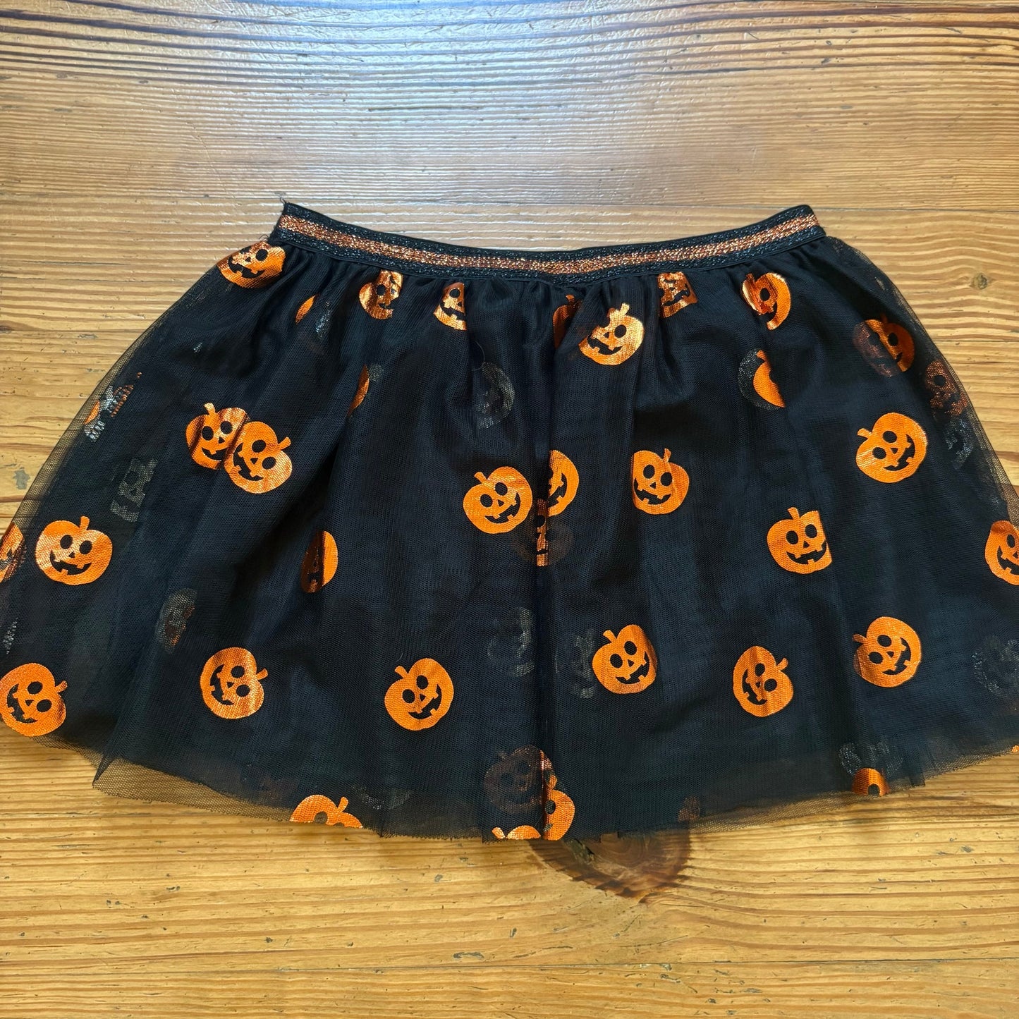 Celebrate black tulle orange pumpkin elastic waistband tutu girls skirt SIZE L