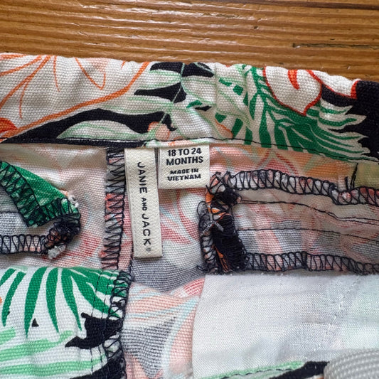 Janie and Jack colorful floral print adjustable chino baby shorts SIZE 18-24M