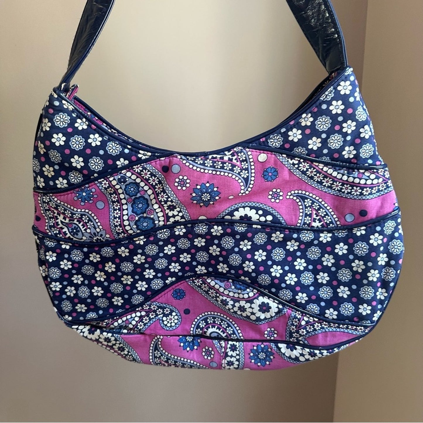 Vera Bradley Boysenberry purple blue paisley shoulder bag