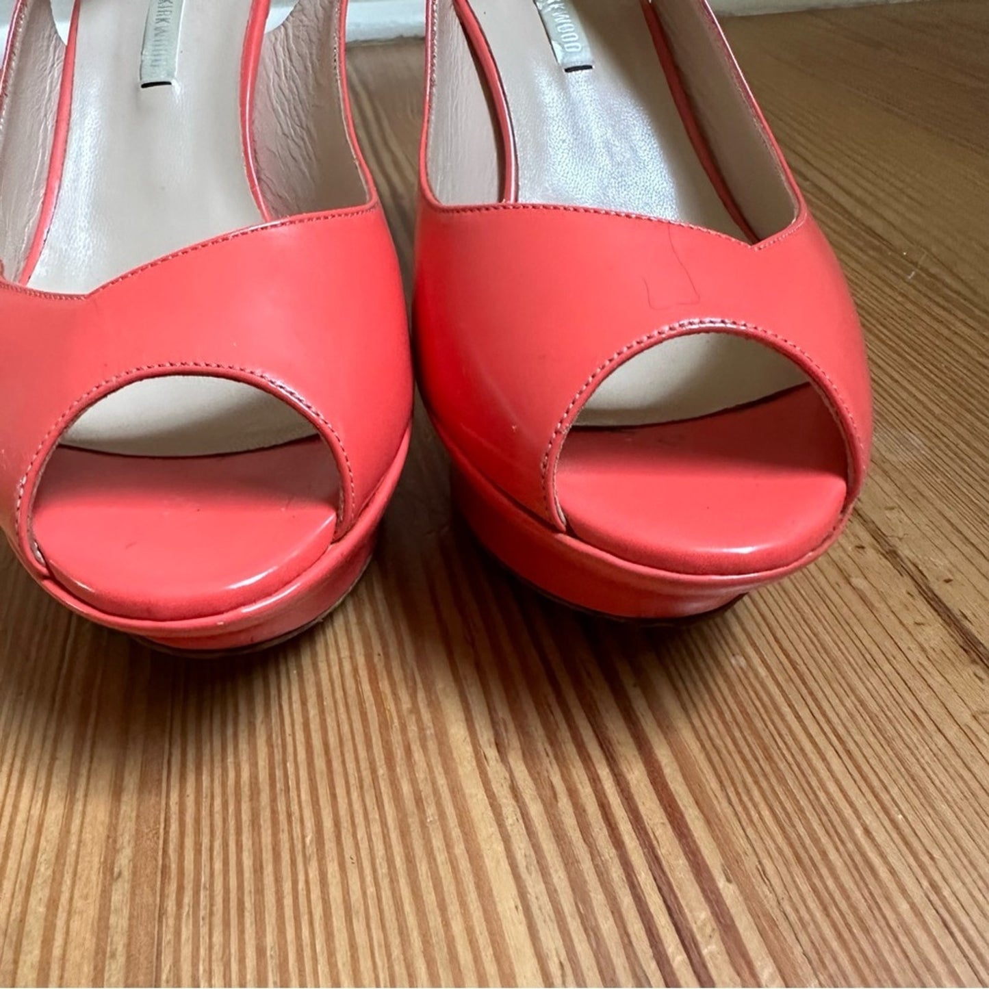 Nicholas Kirkwood pink slingback platform peep toe pumps SIZE 36.5/ US 6