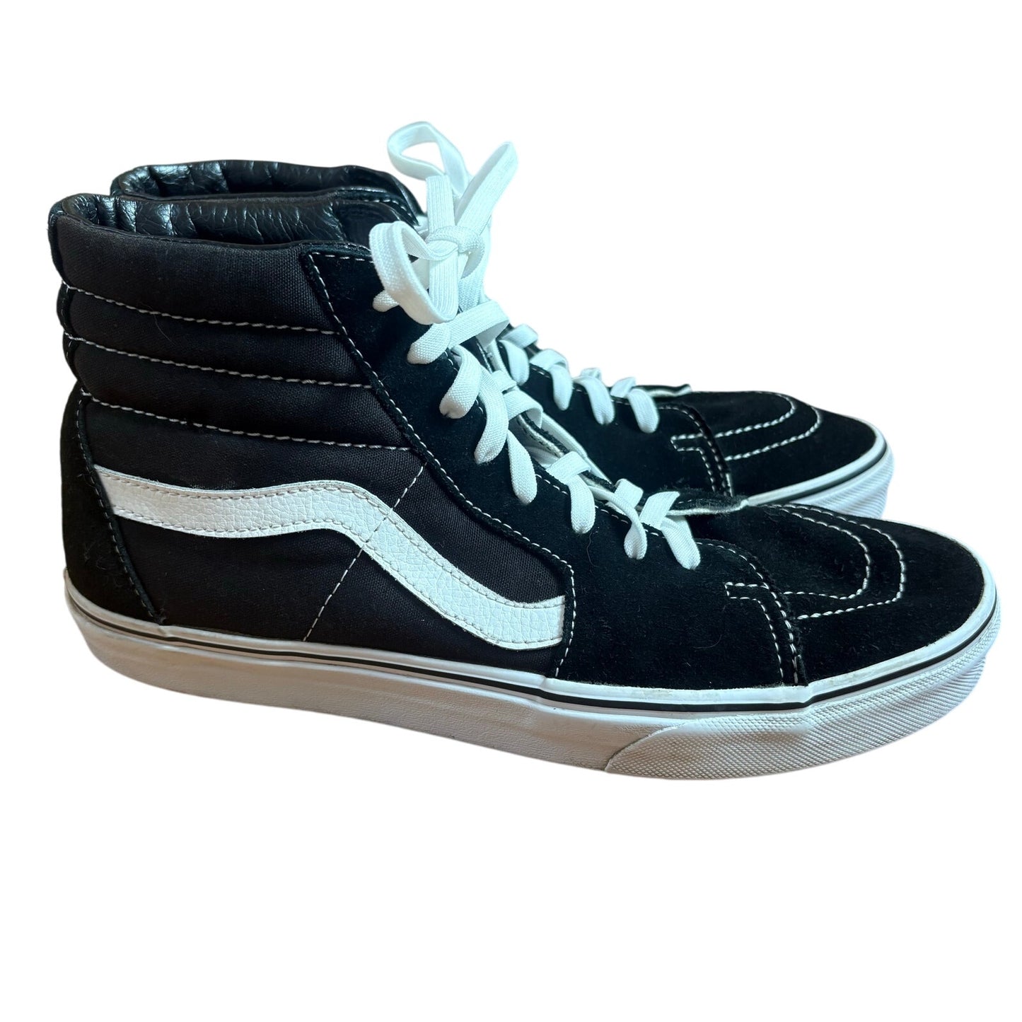 VANS black suede classic high top lace unisex sneakers SIZE M10.5 W12