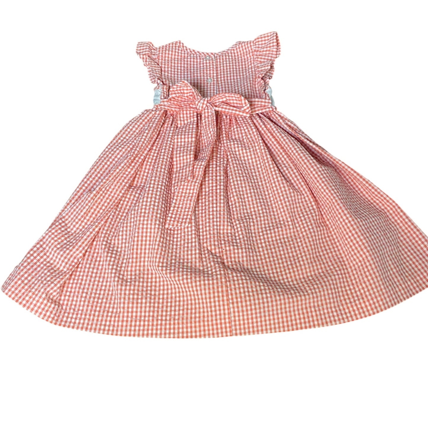 Marmellata pink gingham ruffle short sleeve floral embroidered dress SIZE 3T