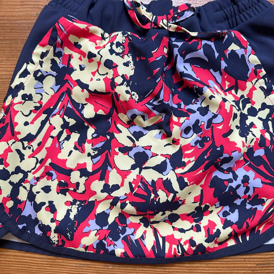 Columbia girls navy floral lined elastic waistband skort SIZE 7