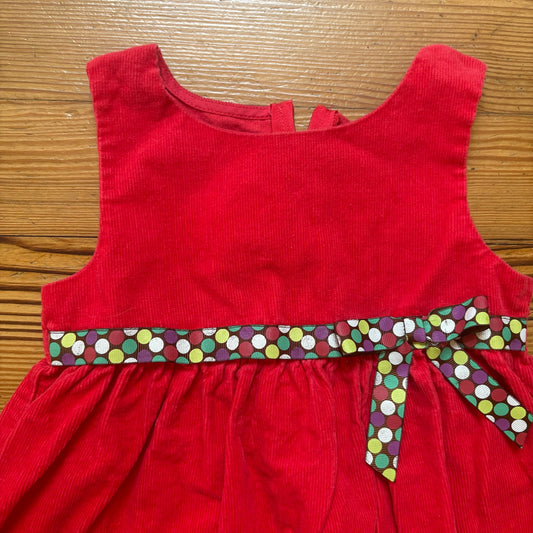 Bonnie Jean red corduroy butterfly sleeveless toddler tank dress SIZE 3T