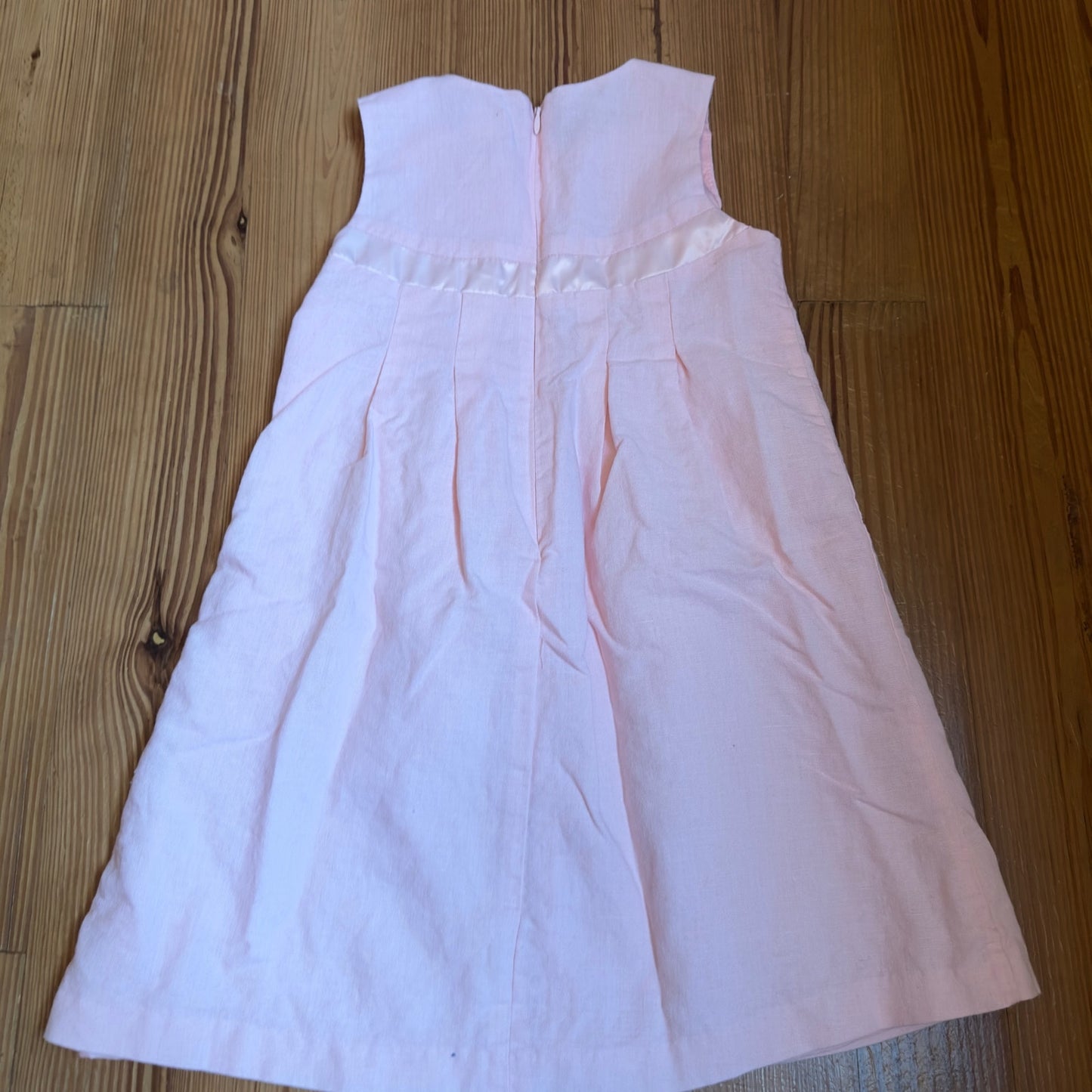 Old Navy pink linen bow fit flare midi dress SIZE 5T