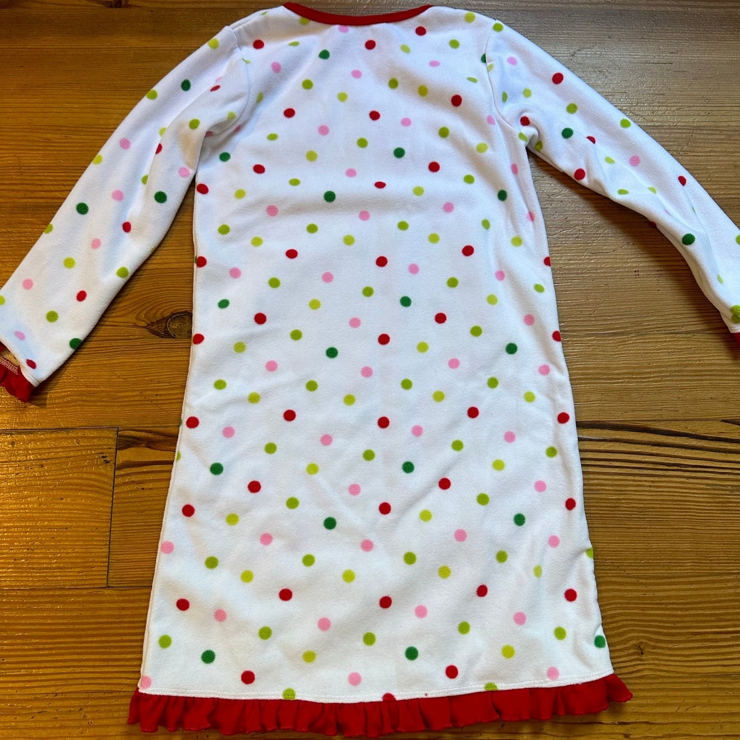 Carter's white polkadot holiday Christmas long sleeve sleep dress SIZE S