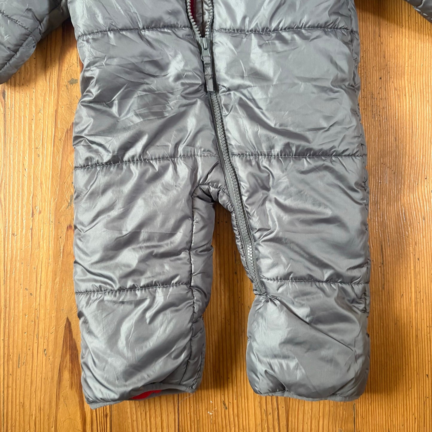 Xtreme gray red fleece lined full zip baby snow suit SIZE 12-18M