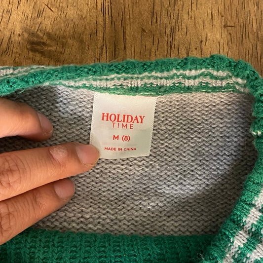 Holiday Time light gray Jingle all the Way Christmas crew sweater SIZE M