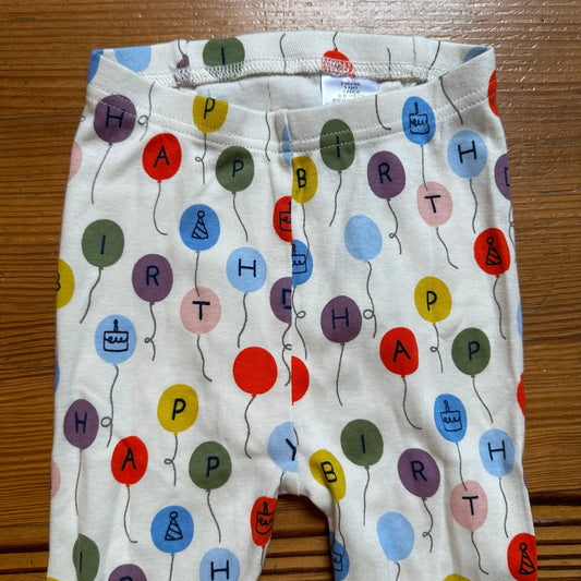 NWT Gap cream multicolor ballon Happy Birthday stretch pants SIZE 3