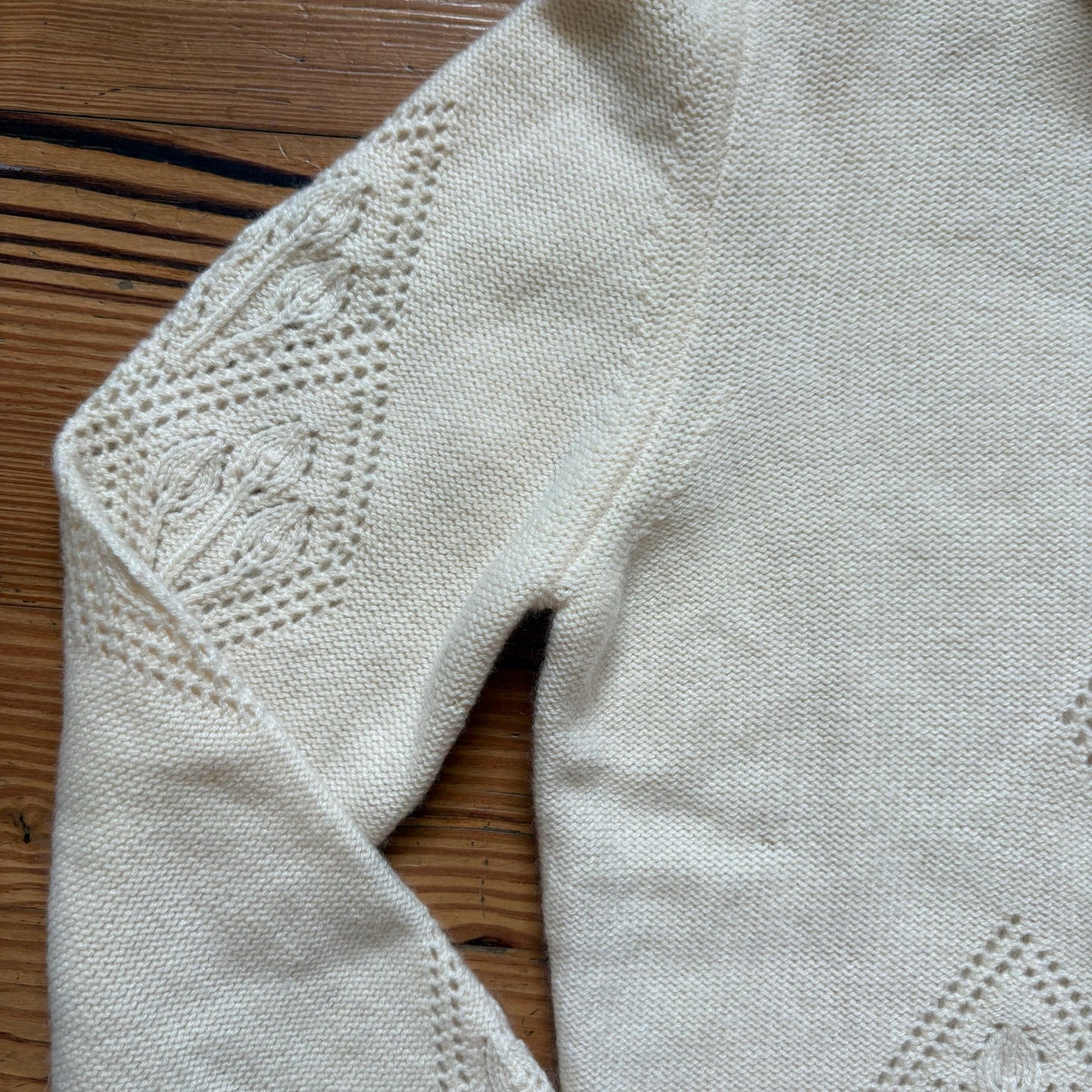 Maria Sartini ivory cashmere turtleneck geometric sweater SIZE XL