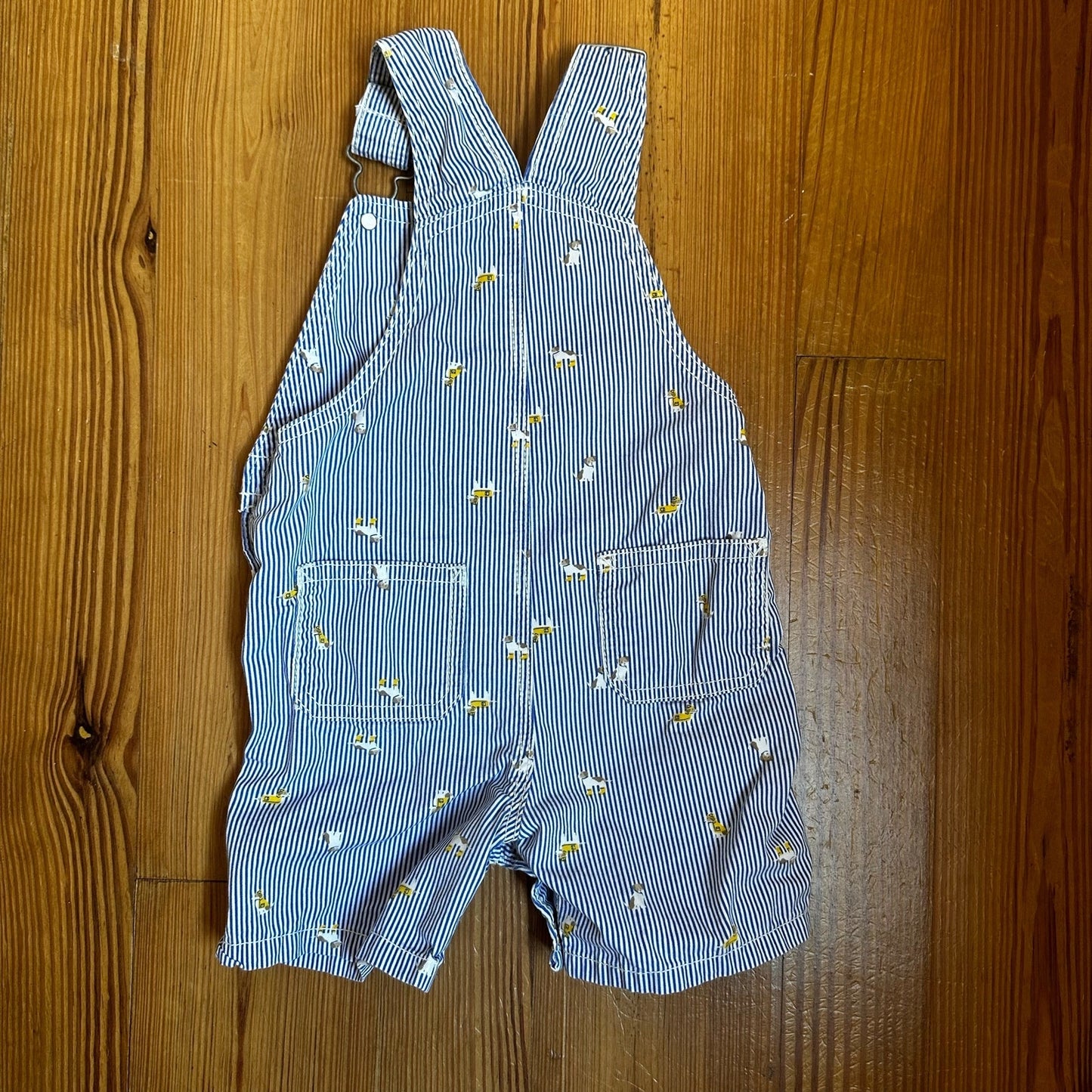 Carters blue white striped dog print overall shorts SIZE 18M