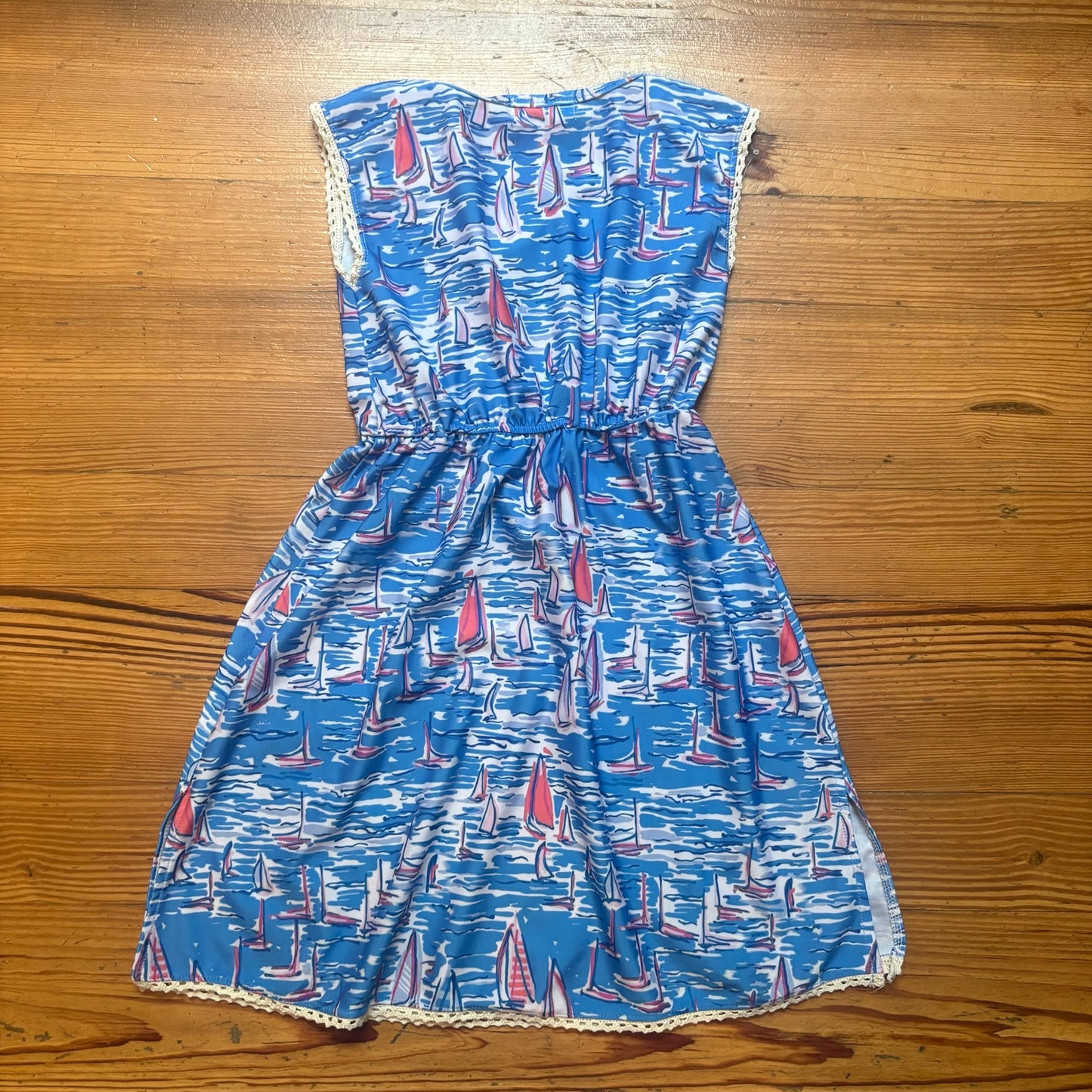 Sullivan Row blue sailboat nautical sleeveless girls dress SIZE 4
