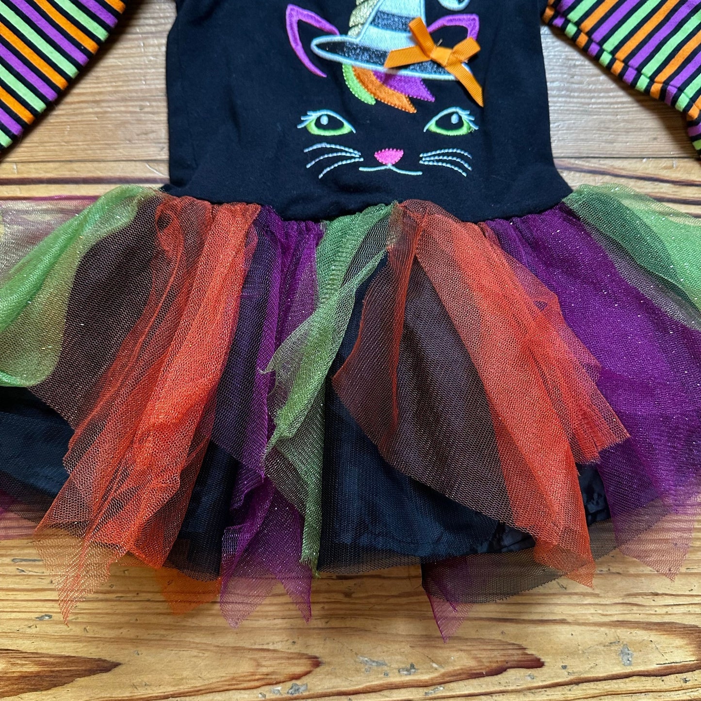 Emily Rose black Halloween cat long sleeve tutu dress SIZE 2