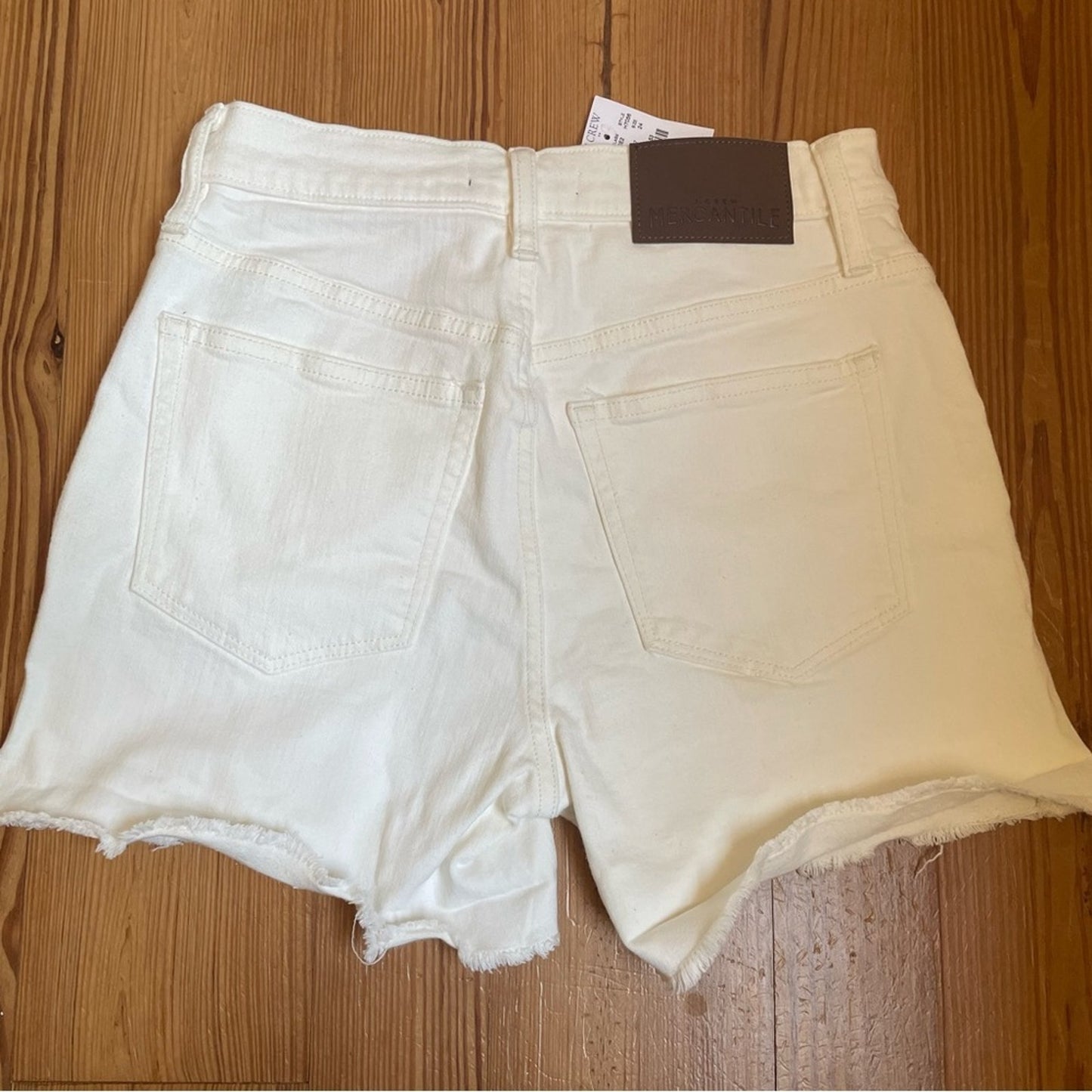NWT J. Crew Mercantile white high rise cut off shorts SIZE 24