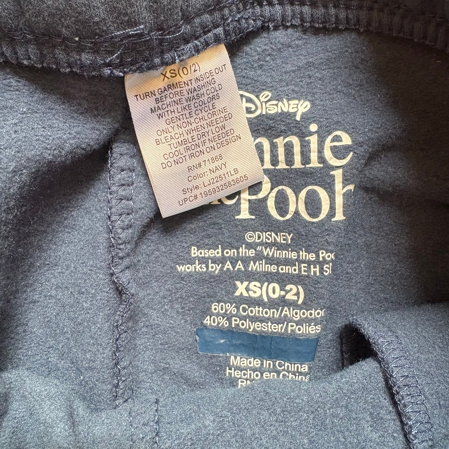 Winnie the Pooh dark blue Tigger be happy womens sweatpants SIZE XS