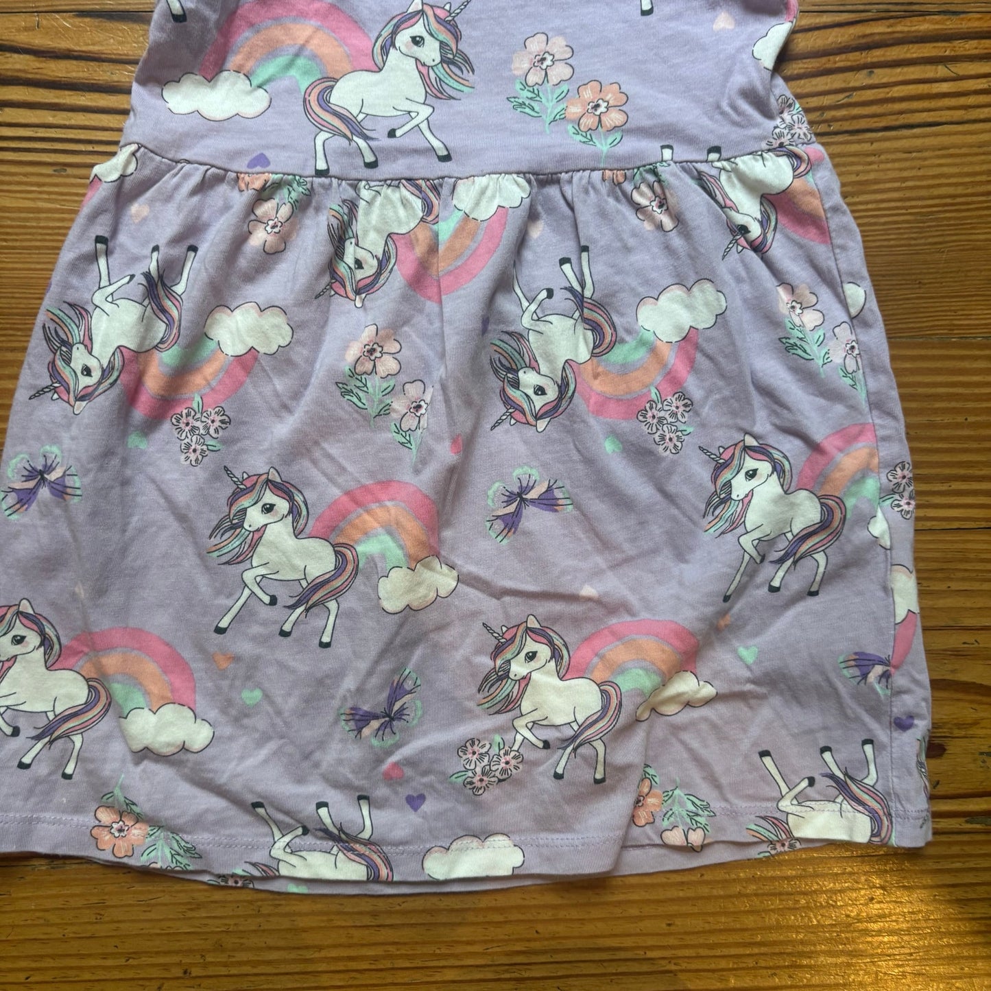 H&M purple unicorn sleeveless casual girls dress SIZE 3T