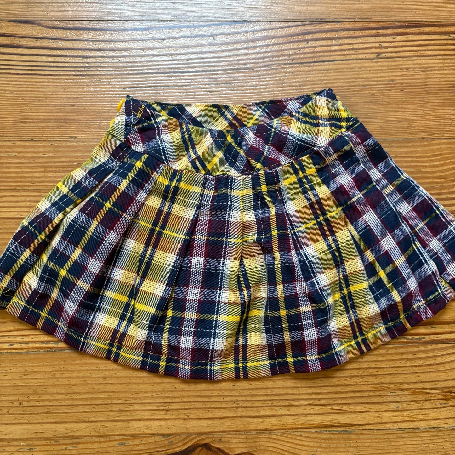 Garanimals yellow navy plaid school girl shorts lined toddler skirt SIZE 3T