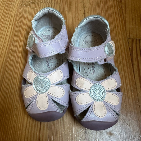 Pediped Grip N Go Daisy purple pink leather sandal SIZE 7