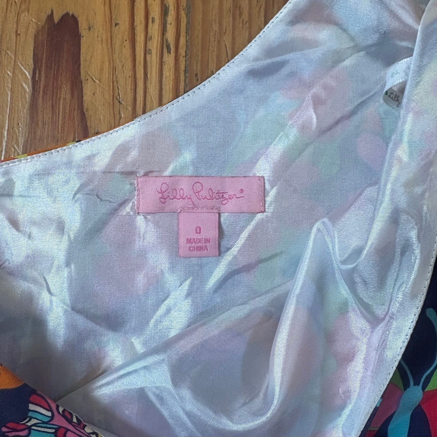 Lilly Pulitzer silk blue colorful butterflies one shoulder tie blouse SIZE 0