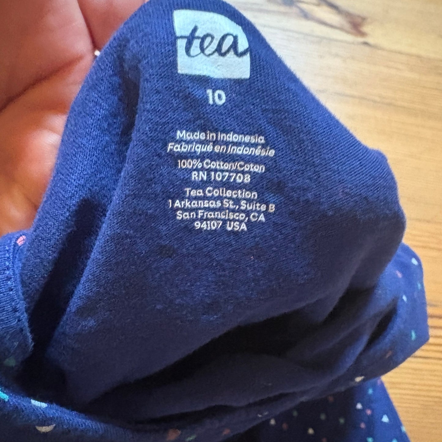 Tea blue colorful triangle geometric sleeveless girls dress SIZE 10
