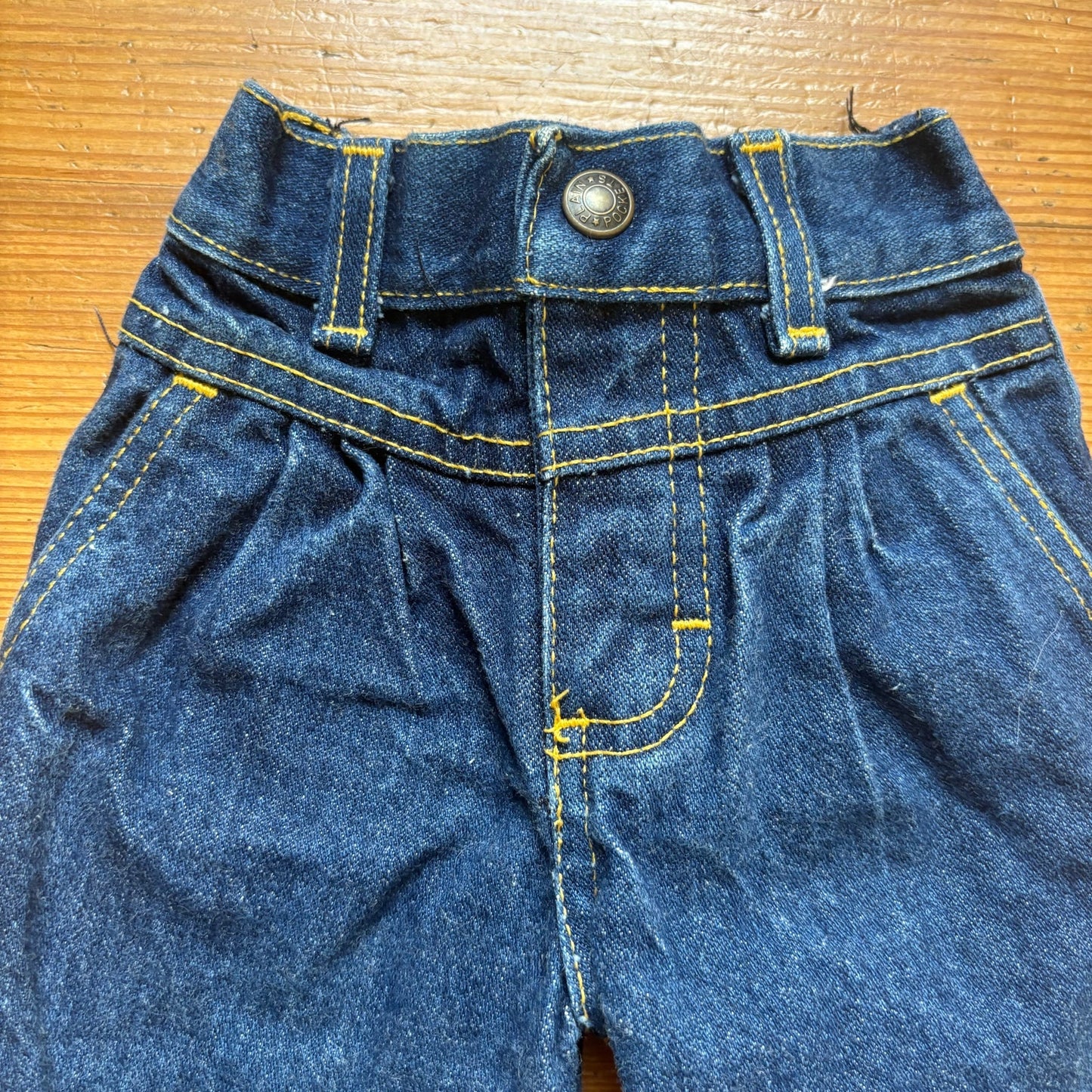 Vintage dark blue cotton toddler cargo jeans SIZE 12M