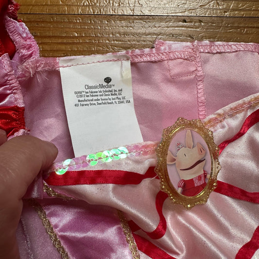 Olivia book character pink red costume short sleeve tutu dress SIZE 4