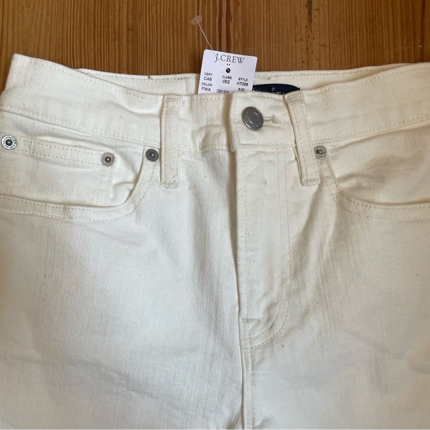 NWT J. Crew Mercantile white high rise cut off shorts SIZE 24